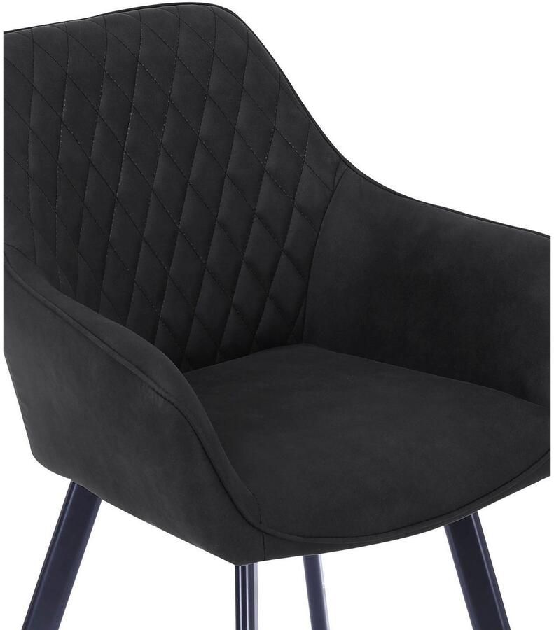 SalesFever Stoel met armleuningen Cardiff Bequemer Esszimmerstuhl Rugleuning met ruitstiksel (set 2 stuks)