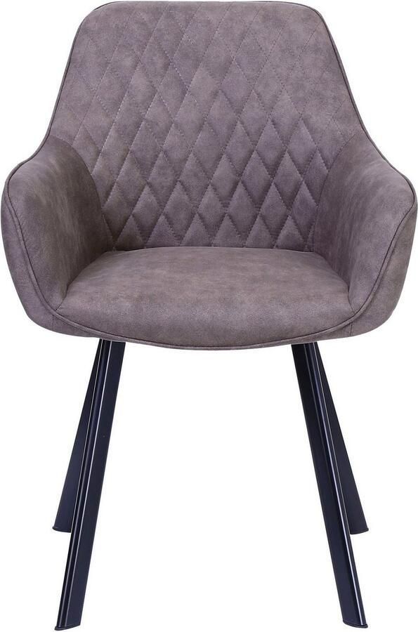 SalesFever Stoel met armleuningen Cardiff Bequemer Esszimmerstuhl Rugleuning met ruitstiksel (set 2 stuks) - Foto 6