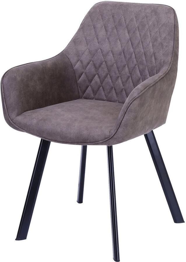 SalesFever Stoel met armleuningen Cardiff Bequemer Esszimmerstuhl Rugleuning met ruitstiksel (set 2 stuks) - Foto 2