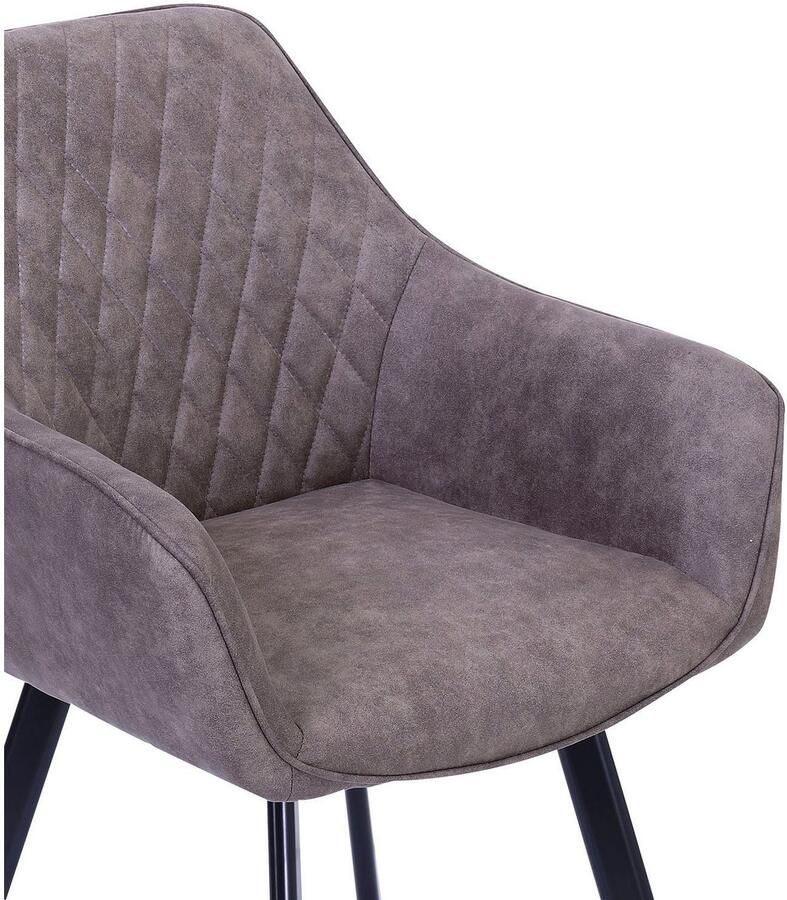 SalesFever Stoel met armleuningen Cardiff Bequemer Esszimmerstuhl Rugleuning met ruitstiksel (set 2 stuks)