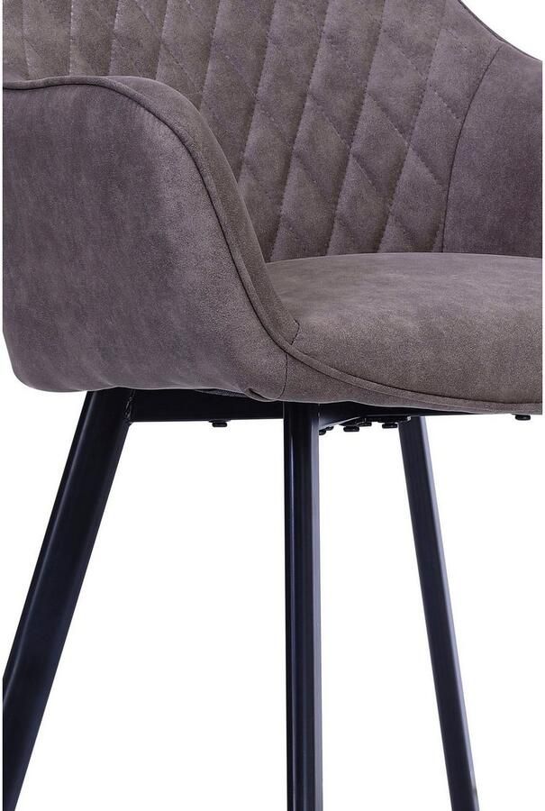 SalesFever Stoel met armleuningen Cardiff Bequemer Esszimmerstuhl Rugleuning met ruitstiksel (set 2 stuks) - Foto 5