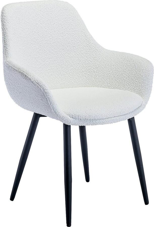 SalesFever Stoel met armleuningen Esszimmerstuhl mit elegantem Komfort moderne bouclébekleding (set 2 stuks) - Foto 5
