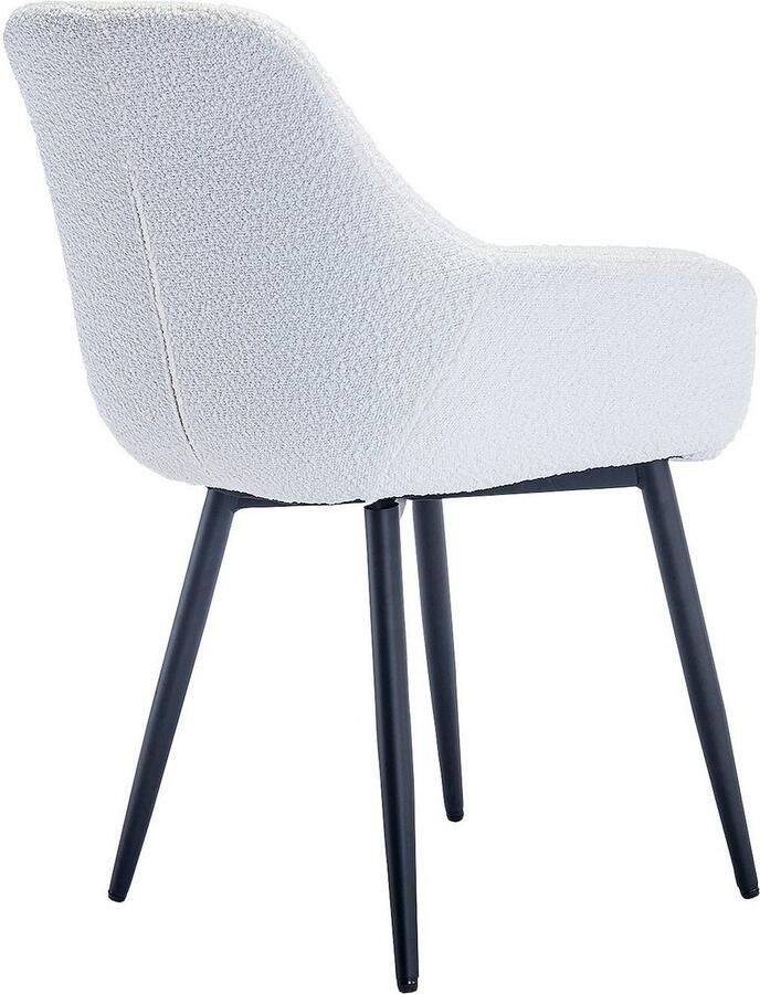 SalesFever Stoel met armleuningen Esszimmerstuhl mit elegantem Komfort moderne bouclébekleding (set 2 stuks) - Foto 2