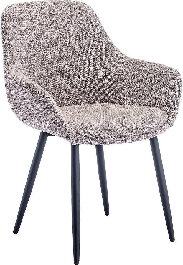 SalesFever Stoel met armleuningen Esszimmerstuhl mit elegantem Komfort moderne bouclébekleding (set 2 stuks) - Foto 5