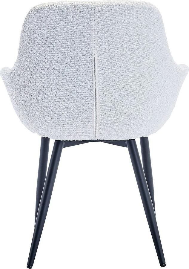 SalesFever Stoel met armleuningen Esszimmerstuhl mit elegantem Komfort moderne bouclébekleding (set 2 stuks) - Foto 3