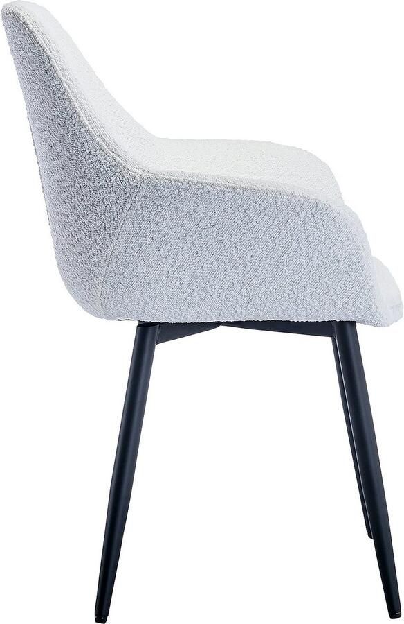 SalesFever Stoel met armleuningen Esszimmerstuhl mit elegantem Komfort moderne bouclébekleding (set 2 stuks) - Foto 7
