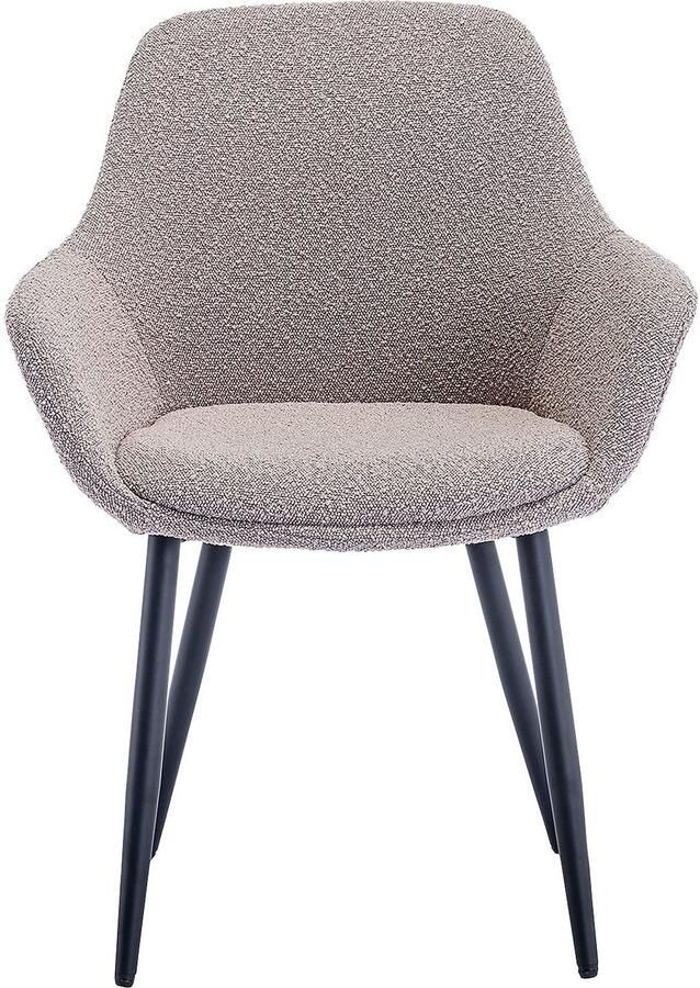 SalesFever Stoel met armleuningen Esszimmerstuhl mit elegantem Komfort moderne bouclébekleding (set 2 stuks) - Foto 3