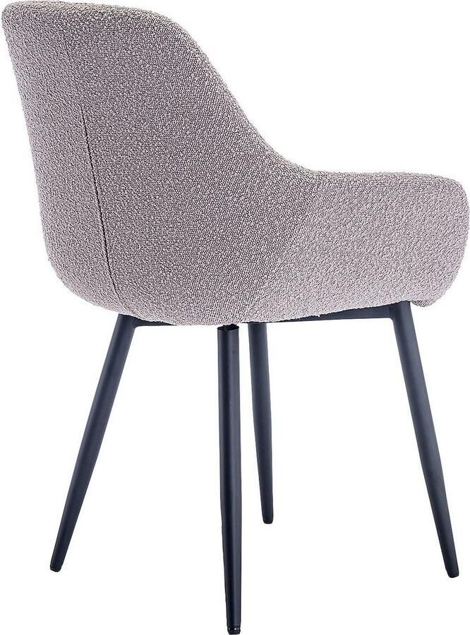 SalesFever Stoel met armleuningen Esszimmerstuhl mit elegantem Komfort moderne bouclébekleding (set 2 stuks) - Foto 2