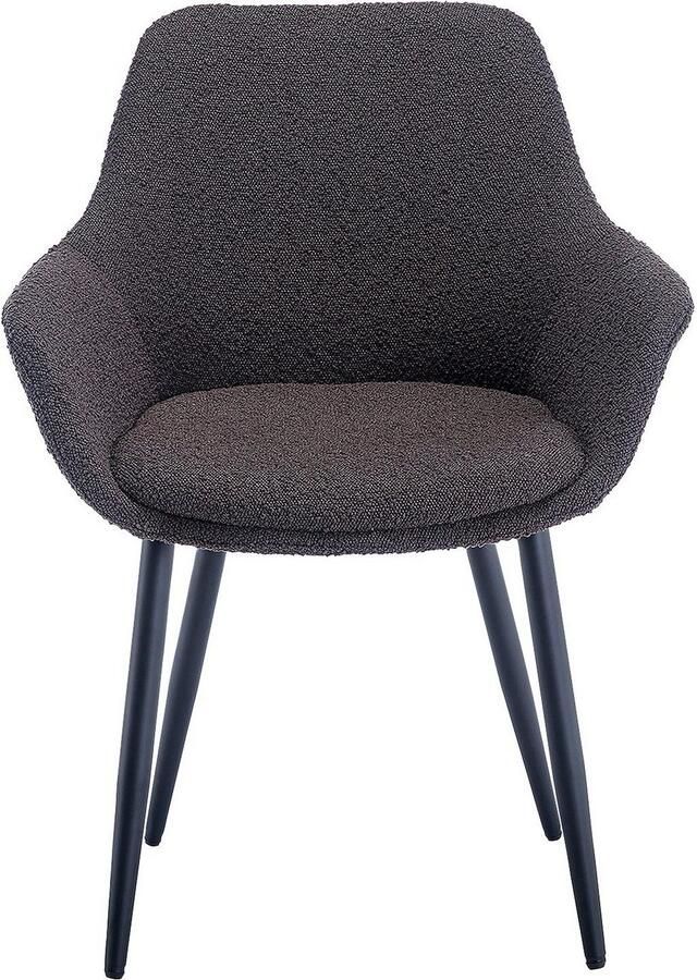 SalesFever Stoel met armleuningen Esszimmerstuhl mit elegantem Komfort moderne bouclébekleding (set 2 stuks) - Foto 4