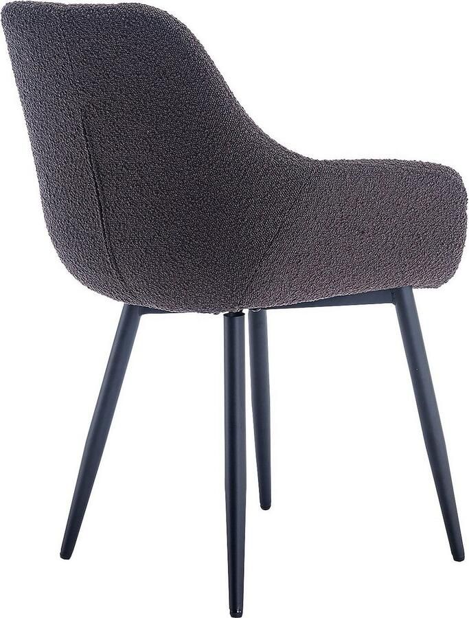 SalesFever Stoel met armleuningen Esszimmerstuhl mit elegantem Komfort moderne bouclébekleding (set 2 stuks) - Foto 2