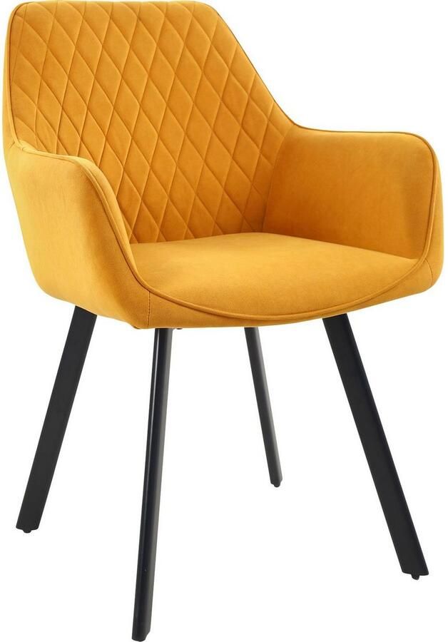 SalesFever Stoel met armleuningen Komfortabler Esszimmerstuhl im eleganten Stil met ruitstiksel (set 2 stuks) - Foto 5