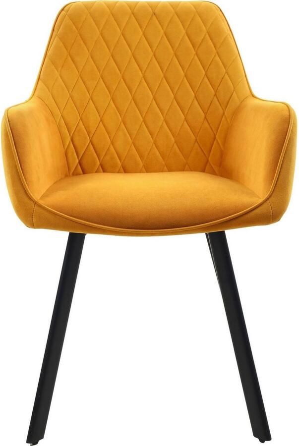 SalesFever Stoel met armleuningen Komfortabler Esszimmerstuhl im eleganten Stil met ruitstiksel (set 2 stuks) - Foto 6