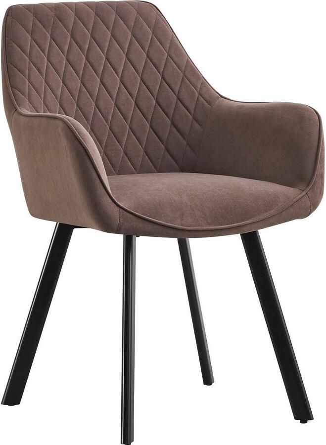 SalesFever Stoel met armleuningen Komfortabler Esszimmerstuhl im eleganten Stil met ruitstiksel (set 2 stuks) - Foto 3