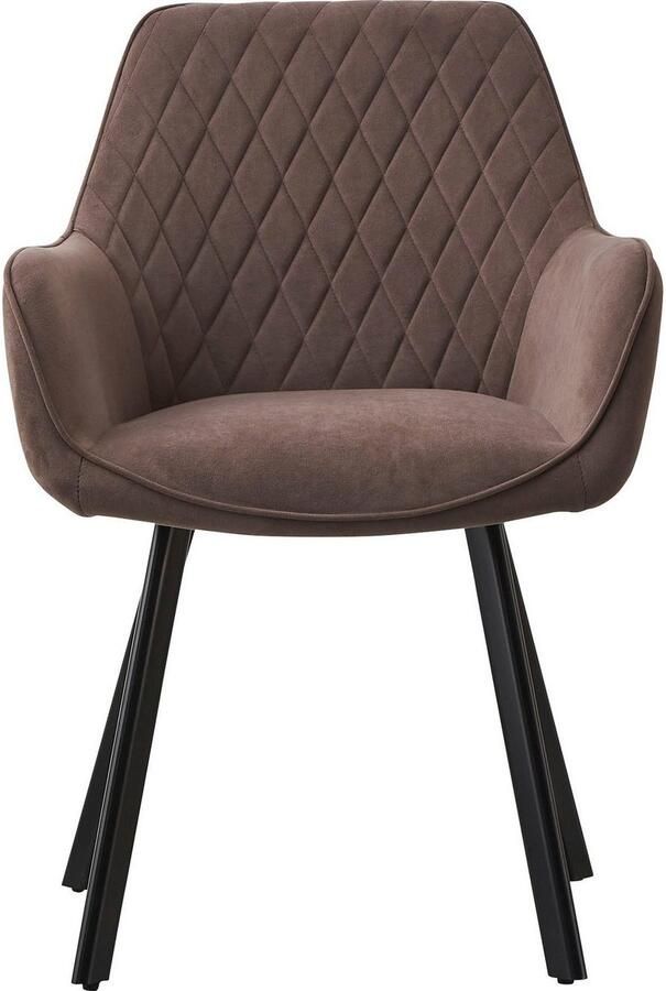 SalesFever Stoel met armleuningen Komfortabler Esszimmerstuhl im eleganten Stil met ruitstiksel (set 2 stuks) - Foto 4