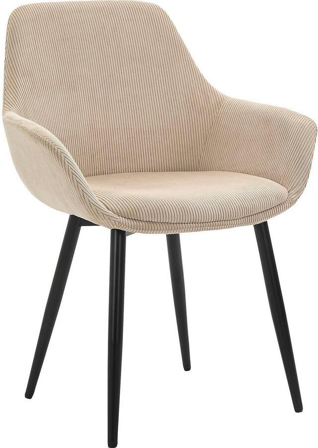 SalesFever Stoel met armleuningen Komfortabler Esszimmerstuhl im zeitlosen Design Bekleding in corduroy-look (set 2 stuks) - Foto 5