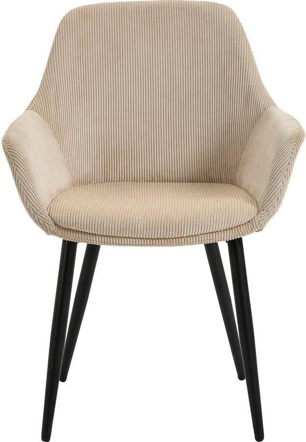 SalesFever Stoel met armleuningen Komfortabler Esszimmerstuhl im zeitlosen Design Bekleding in corduroy-look (set 2 stuks) - Foto 6