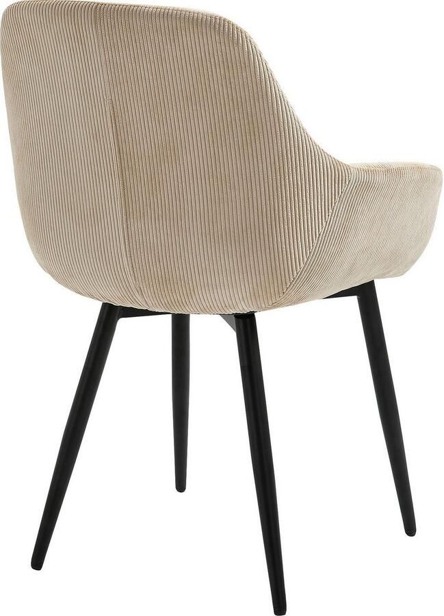 SalesFever Stoel met armleuningen Komfortabler Esszimmerstuhl im zeitlosen Design Bekleding in corduroy-look (set 2 stuks) - Foto 3