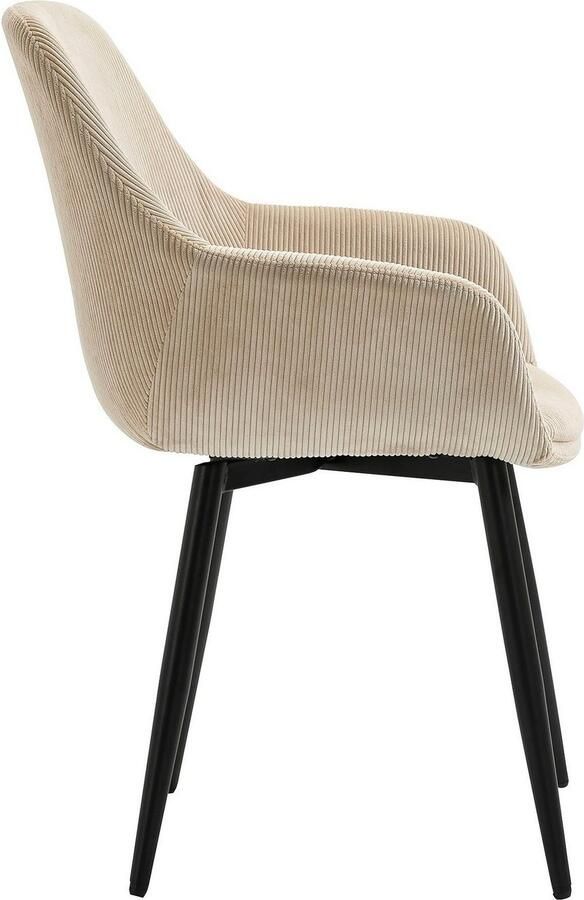 SalesFever Stoel met armleuningen Komfortabler Esszimmerstuhl im zeitlosen Design Bekleding in corduroy-look (set 2 stuks) - Foto 9