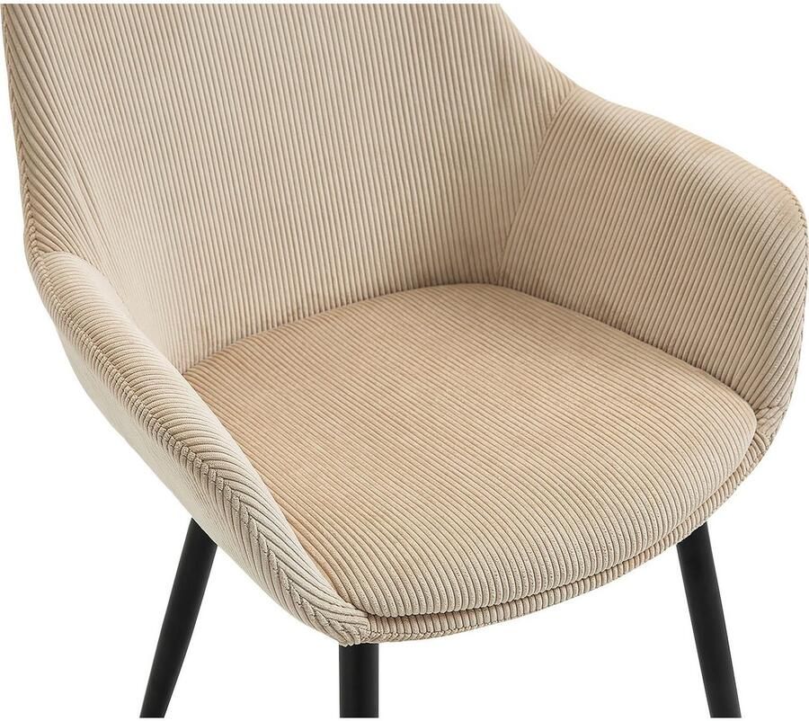 SalesFever Stoel met armleuningen Comfortabele eetkamerstoel in tijdloos design (set 2 stuks) - Foto 3