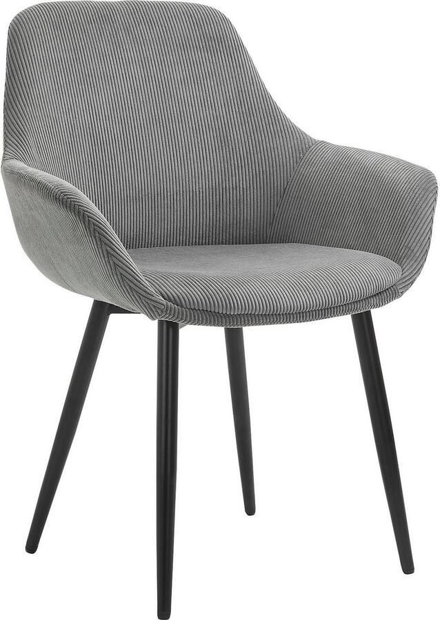 SalesFever Stoel met armleuningen Komfortabler Esszimmerstuhl im zeitlosen Design Bekleding in corduroy-look (set 2 stuks) - Foto 6