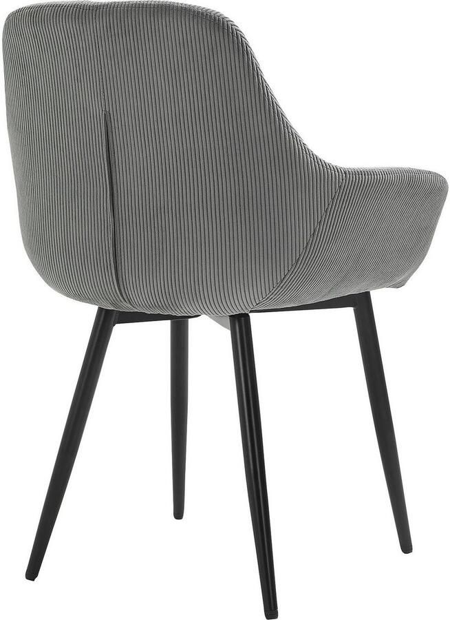 SalesFever Stoel met armleuningen Komfortabler Esszimmerstuhl im zeitlosen Design Bekleding in corduroy-look (set 2 stuks) - Foto 4