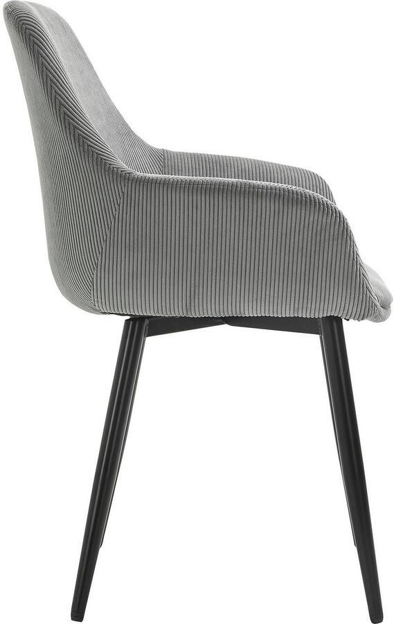 SalesFever Stoel met armleuningen Komfortabler Esszimmerstuhl im zeitlosen Design Bekleding in corduroy-look (set 2 stuks) - Foto 9