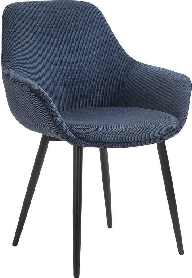 SalesFever Stoel met armleuningen Komfortabler Esszimmerstuhl im zeitlosen Design Bekleding in corduroy-look (set 2 stuks) - Foto 5