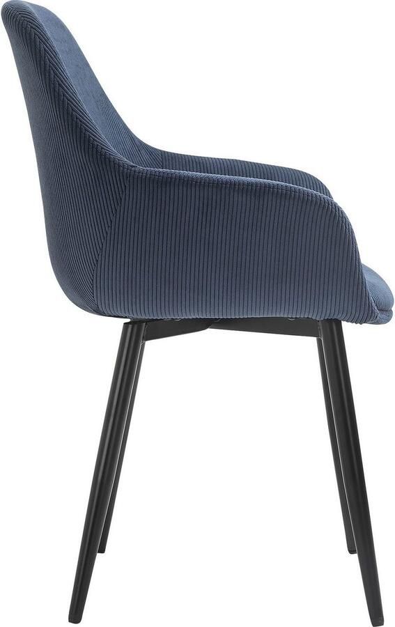 SalesFever Stoel met armleuningen Komfortabler Esszimmerstuhl im zeitlosen Design Bekleding in corduroy-look (set 2 stuks) - Foto 8