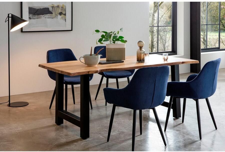 SalesFever Stoel met armleuningen Comfortabele eetkamerstoel in tijdloos design (set 2 stuks) - Foto 6