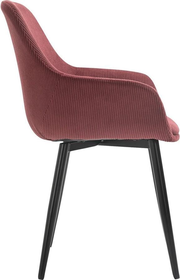 SalesFever Stoel met armleuningen Komfortabler Esszimmerstuhl im zeitlosen Design Bekleding in corduroy-look (set 2 stuks) - Foto 7