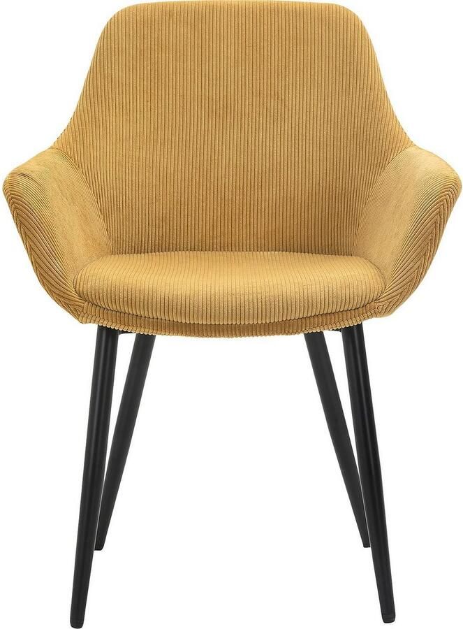 SalesFever Stoel met armleuningen Komfortabler Esszimmerstuhl im zeitlosen Design Bekleding in corduroy-look (set 2 stuks) - Foto 2