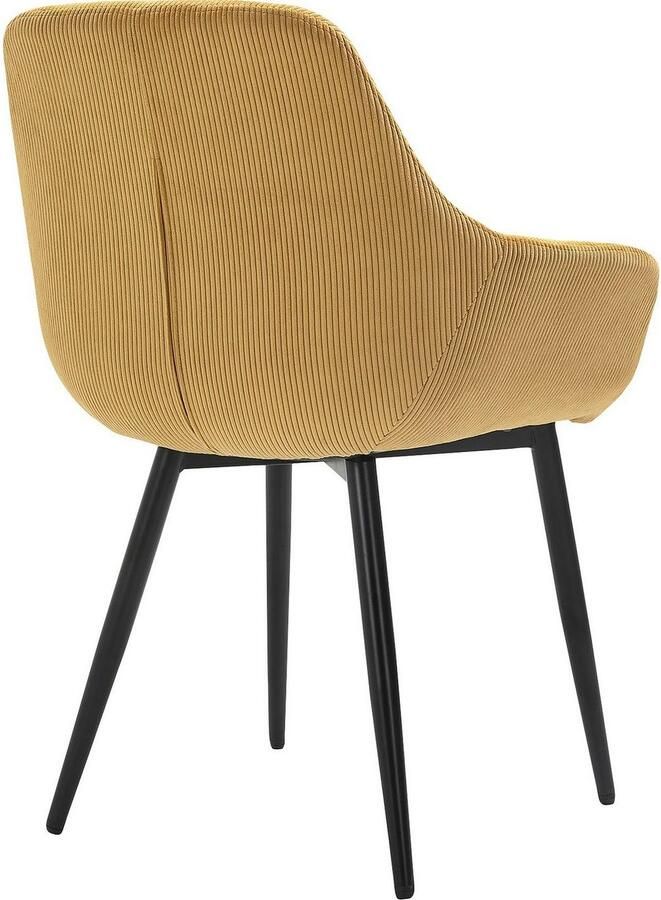 SalesFever Stoel met armleuningen Komfortabler Esszimmerstuhl im zeitlosen Design Bekleding in corduroy-look (set 2 stuks) - Foto 3