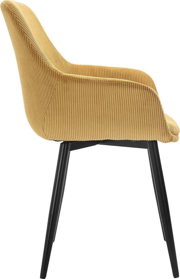 SalesFever Stoel met armleuningen Komfortabler Esszimmerstuhl im zeitlosen Design Bekleding in corduroy-look (set 2 stuks) - Foto 7