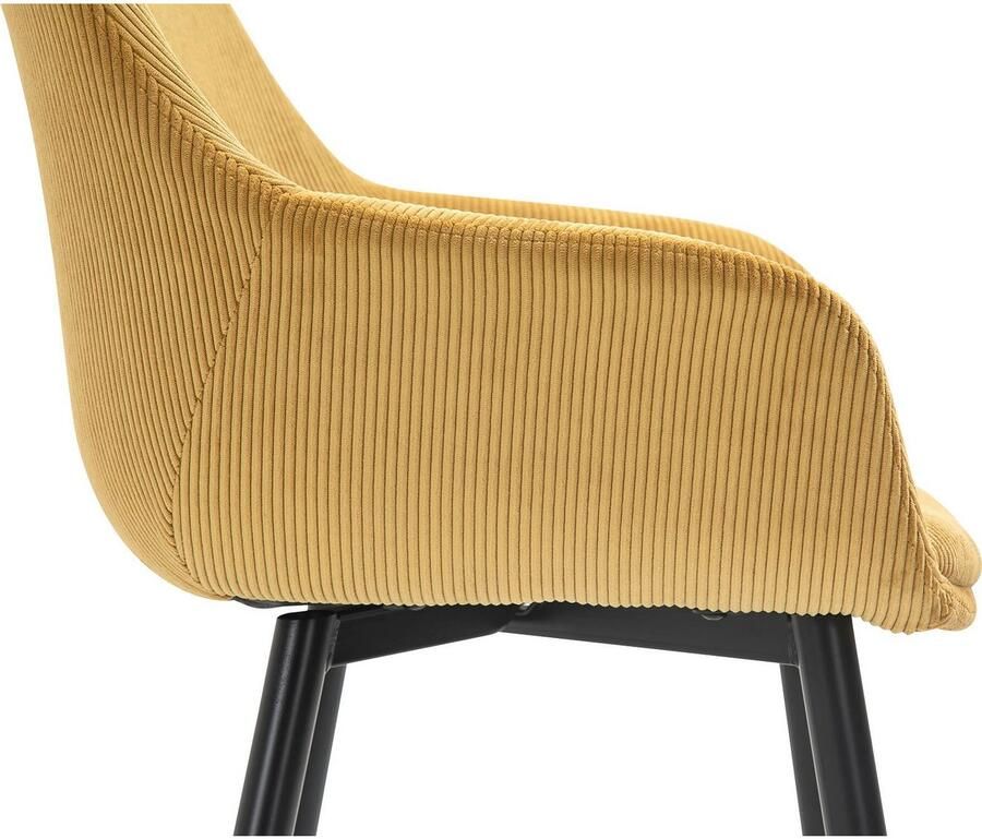SalesFever Stoel met armleuningen Comfortabele eetkamerstoel in tijdloos design (set 2 stuks) - Foto 2