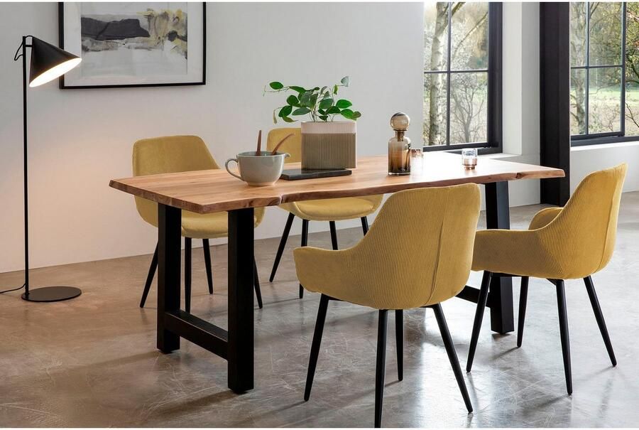 SalesFever Stoel met armleuningen Comfortabele eetkamerstoel in tijdloos design (set 2 stuks) - Foto 7