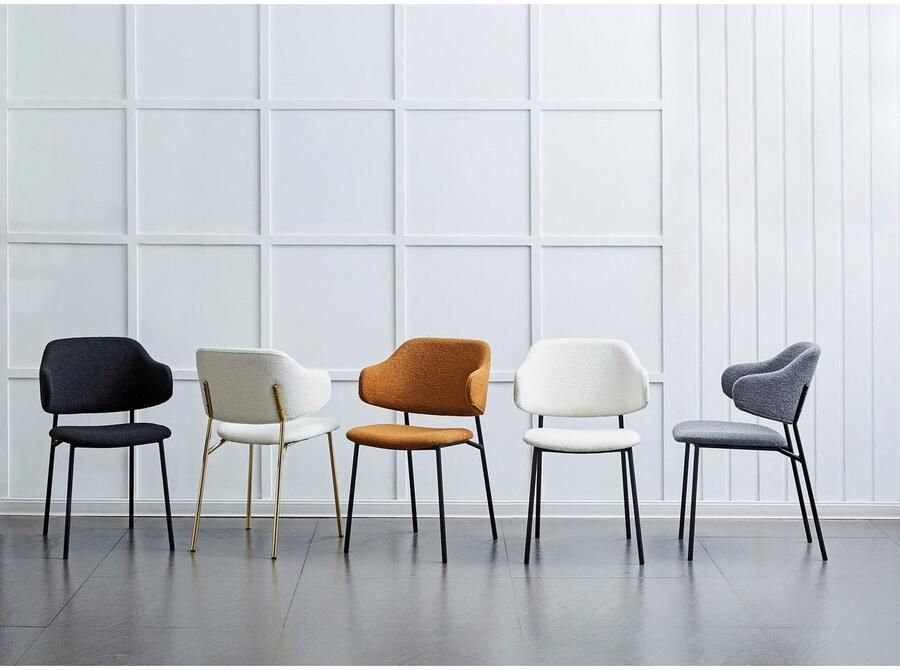 SalesFever Stoel met armleuningen Comfortabele eetkamerstoel met stijl 2-delige set: design-frame met uitlopende armleuningen (set 2 stuks) - Foto 2