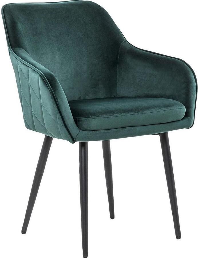 SalesFever Stoel met armleuningen Komfortabler Esszimmerstuhl mit Stil met diamantvormig stiksel aan de achterkant