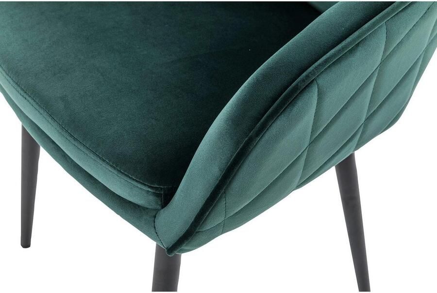 SalesFever Stoel met armleuningen Comfortabele eetkamerstoel met stijl met diamantvormig stiksel aan de achterkant - Foto 8