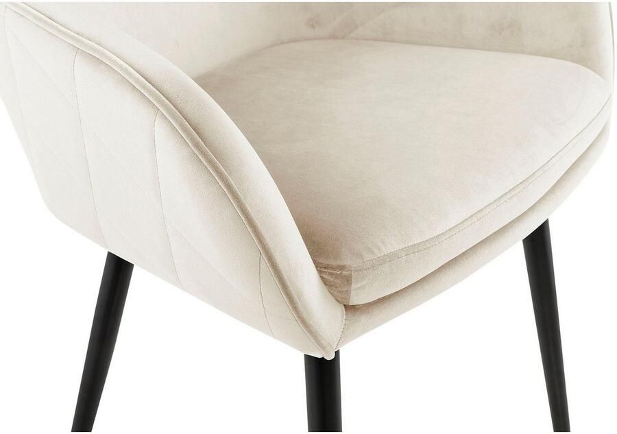 SalesFever Stoel met armleuningen Komfortabler Esszimmerstuhl mit Stil met diamantvormig stiksel aan de achterkant - Foto 2