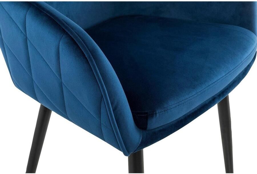 SalesFever Stoel met armleuningen Comfortabele eetkamerstoel met stijl met diamantvormig stiksel aan de achterkant - Foto 9