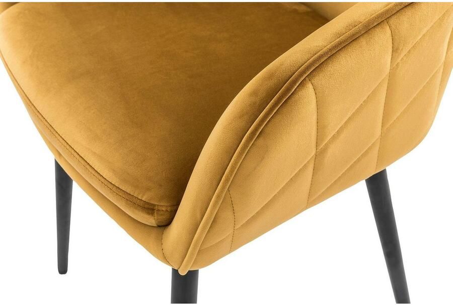 SalesFever Stoel met armleuningen Comfortabele eetkamerstoel met stijl met diamantvormig stiksel aan de achterkant - Foto 7