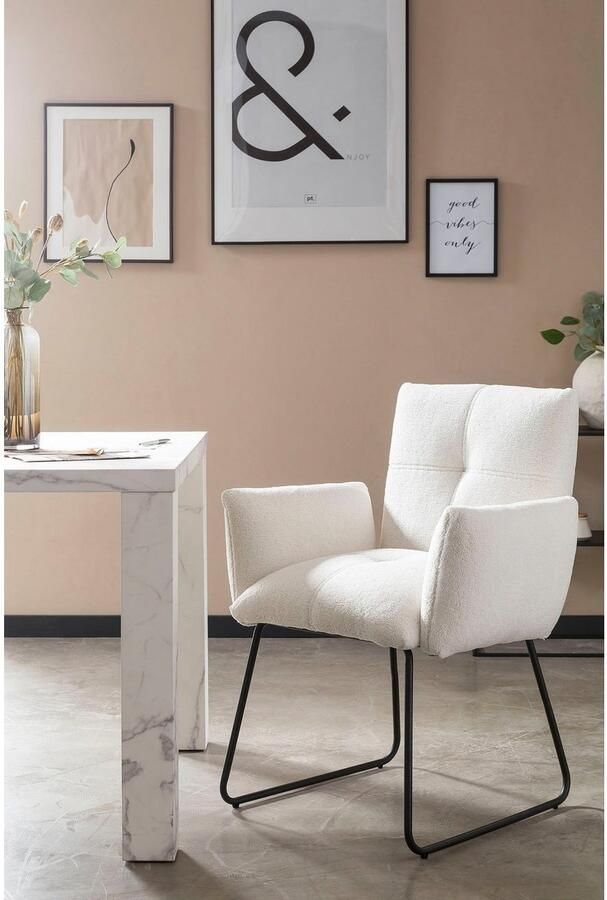 SalesFever Stoel met armleuningen Komfortabler Esszimmerstuhl mit Stil met golfvering - Foto 7