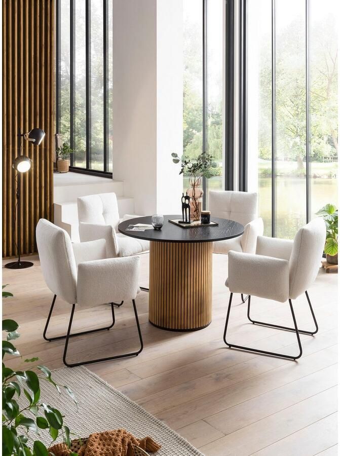 SalesFever Stoel met armleuningen Komfortabler Esszimmerstuhl mit Stil met golfvering - Foto 4