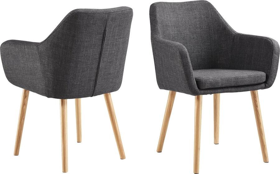 SalesFever Stoel met armleuningen Komfortabler Esszimmerstuhl mit Stil Stoelpoten van massief eikenhout - Foto 6