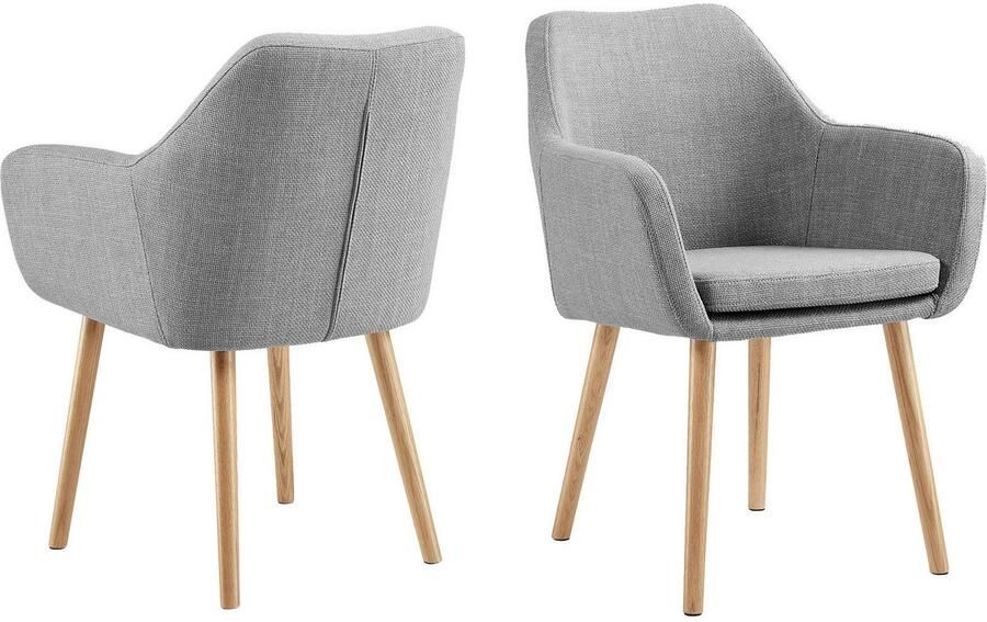 SalesFever Stoel met armleuningen Komfortabler Esszimmerstuhl mit Stil Stoelpoten van massief eikenhout - Foto 6