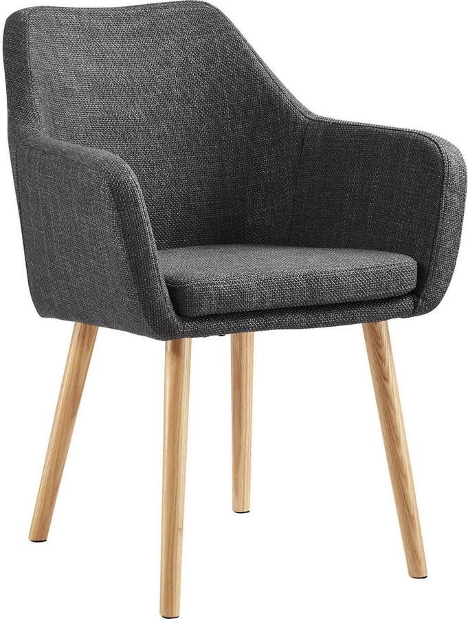 SalesFever Stoel met armleuningen Komfortabler Esszimmerstuhl mit Stil Stoelpoten van massief eikenhout - Foto 2