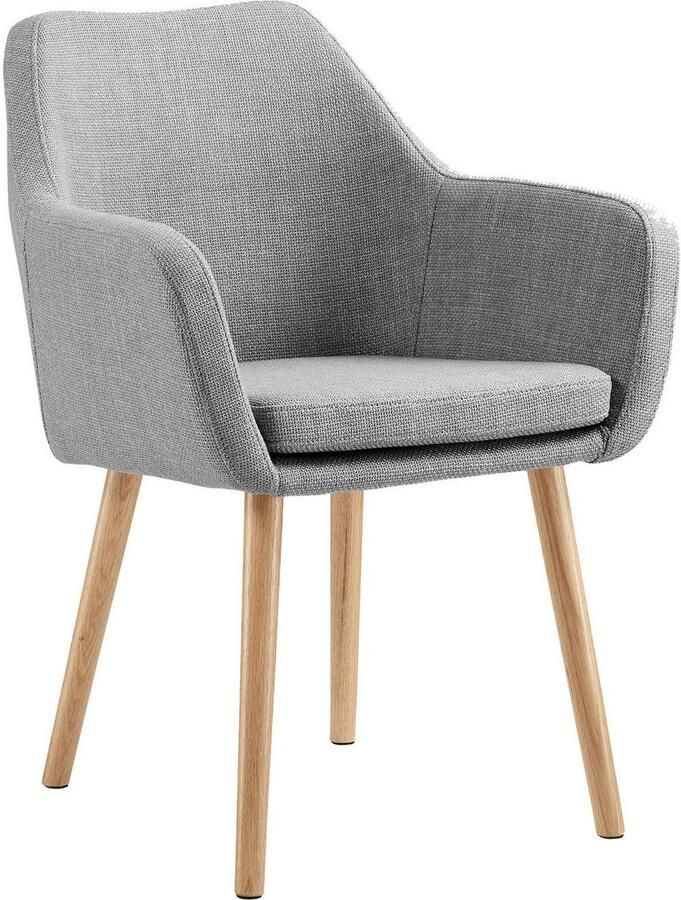 SalesFever Stoel met armleuningen Komfortabler Esszimmerstuhl mit Stil Stoelpoten van massief eikenhout - Foto 2