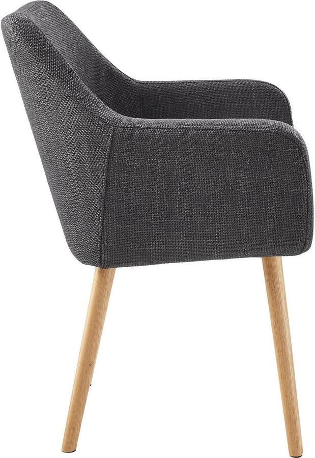 SalesFever Stoel met armleuningen Komfortabler Esszimmerstuhl mit Stil Stoelpoten van massief eikenhout - Foto 4