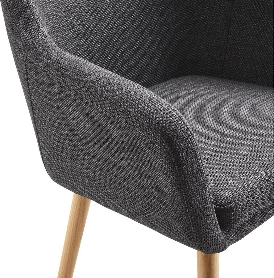 SalesFever Stoel met armleuningen Komfortabler Esszimmerstuhl mit Stil Stoelpoten van massief eikenhout