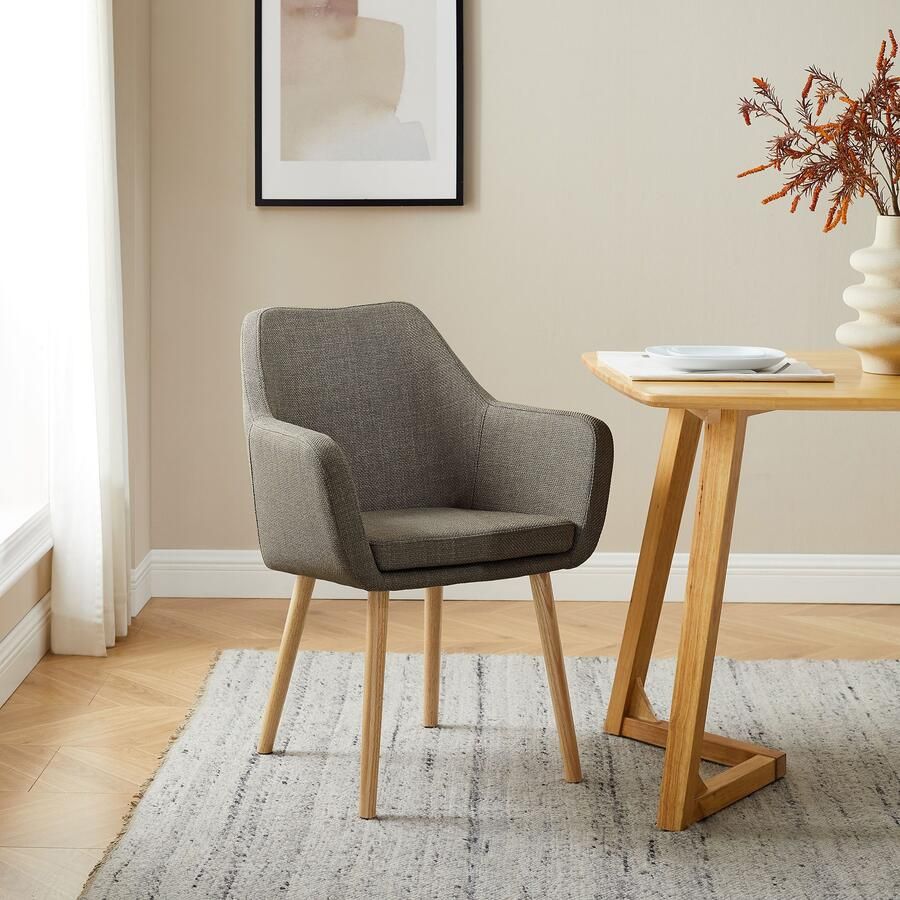 SalesFever Stoel met armleuningen Komfortabler Esszimmerstuhl mit Stil Stoelpoten van massief eikenhout - Foto 7